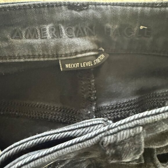American Eagle Next Level Stretch Black Skinny Jeans Size 2 Short Womens Denim - Picture 5 of 9